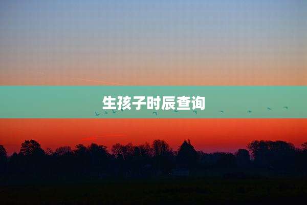 生孩子时辰查询