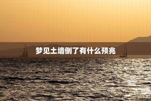 梦见土墙倒了有什么预兆