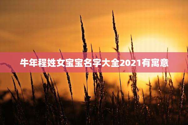 牛年程姓女宝宝名字大全2021有寓意