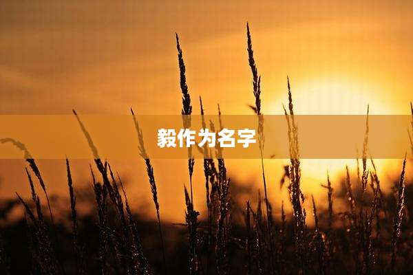 毅作为名字