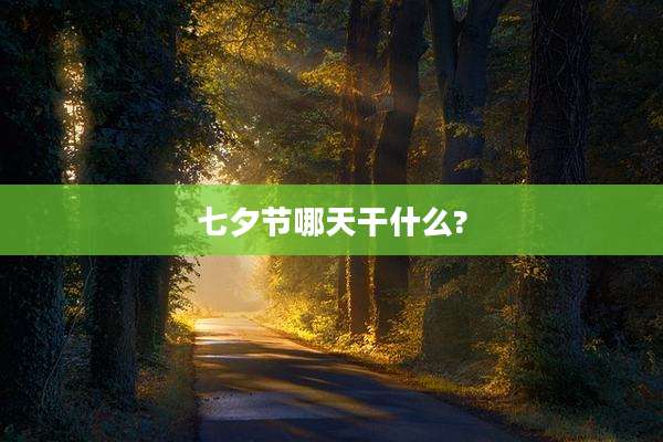 七夕节哪天干什么?