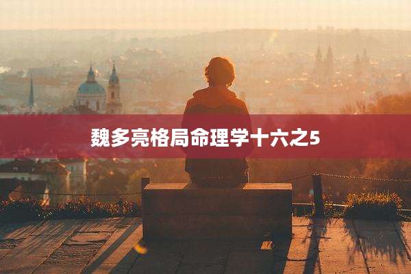 魏多亮格局命理学十六之5