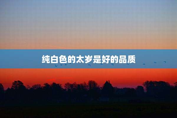 纯白色的太岁是好的品质