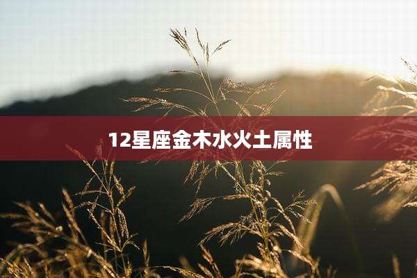 12星座金木水火土属性
