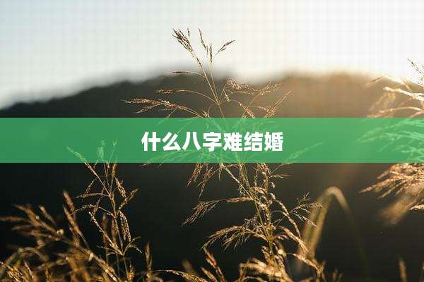 什么八字难结婚