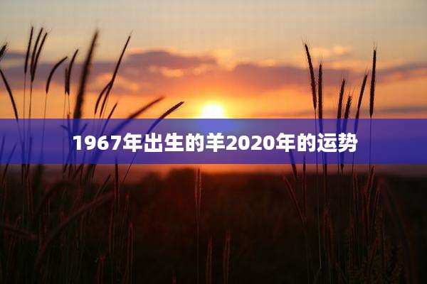 1967年出生的羊2020年的运势