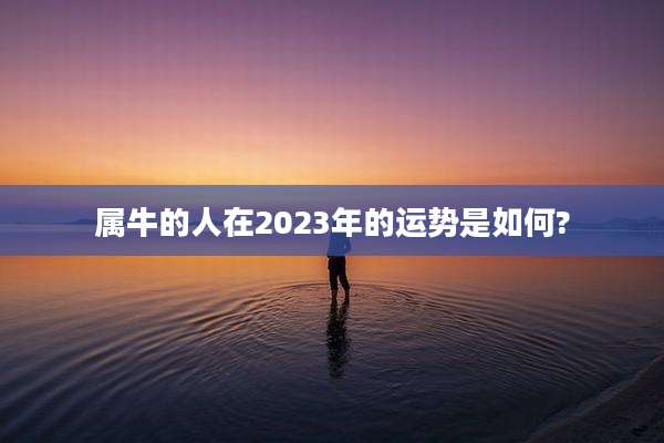 属牛的人在2023年的运势是如何?