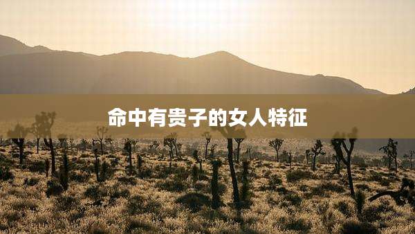 命中有贵子的女人特征