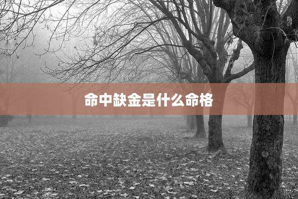命中缺金是什么命格