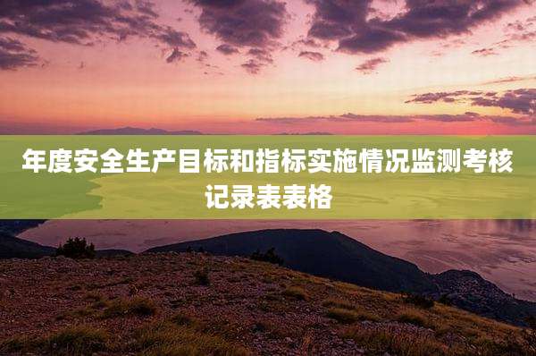 年度安全生产目标和指标实施情况监测考核记录表表格