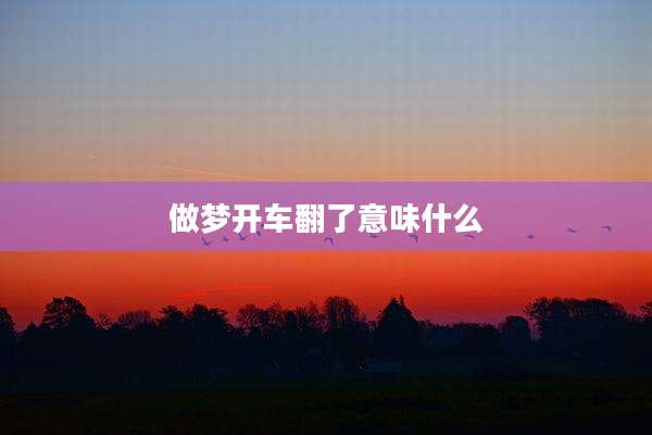 做梦开车翻了意味什么