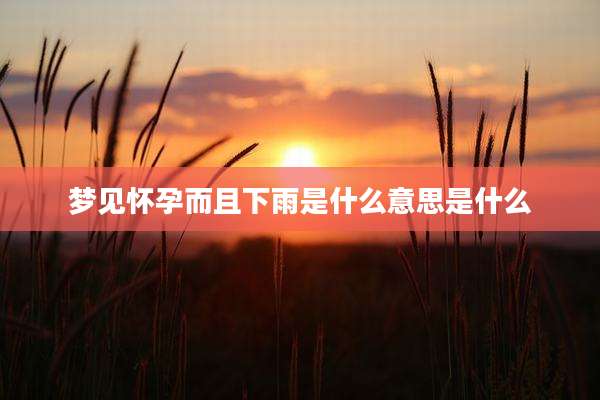 梦见怀孕而且下雨是什么意思是什么