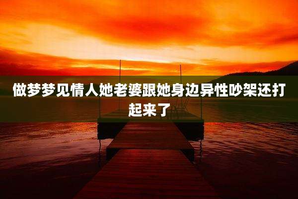 做梦梦见情人她老婆跟她身边异性吵架还打起来了