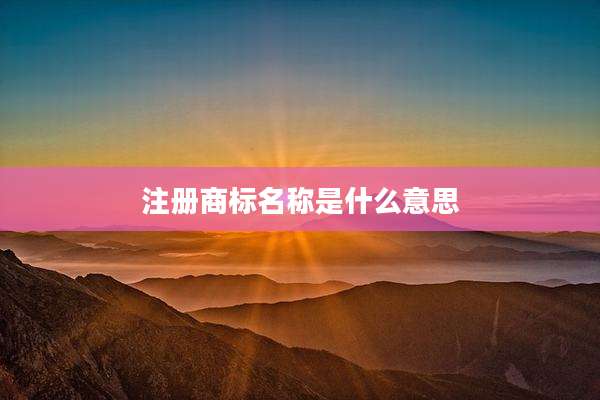 注册商标名称是什么意思