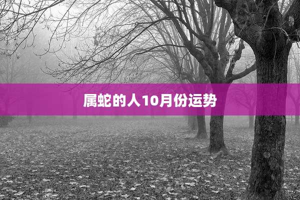 属蛇的人10月份运势