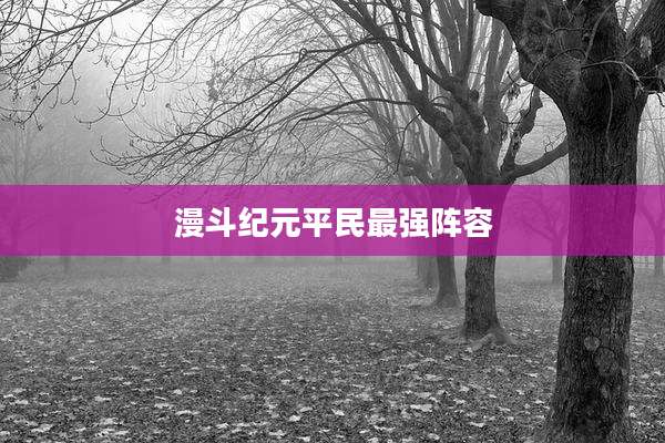 漫斗纪元平民最强阵容