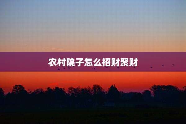农村院子怎么招财聚财