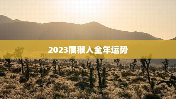 2023属猴人全年运势