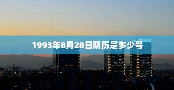 1993年8月28日阴历是多少号