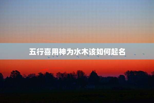 五行喜用神为水木该如何起名