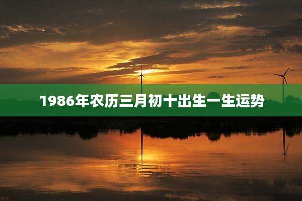 1986年农历三月初十出生一生运势