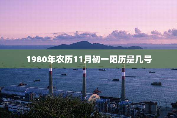 1980年农历11月初一阳历是几号
