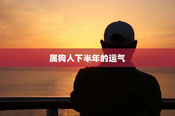 属狗人下半年的运气