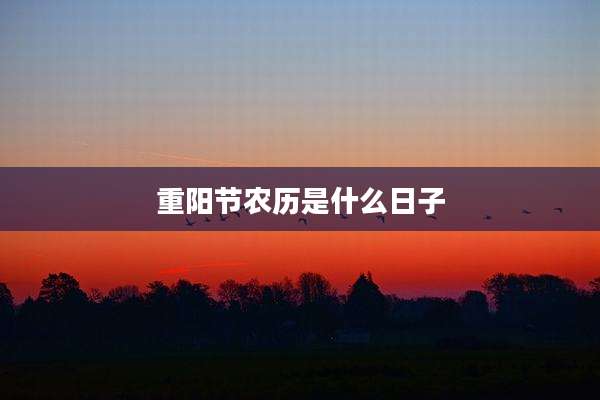 重阳节农历是什么日子