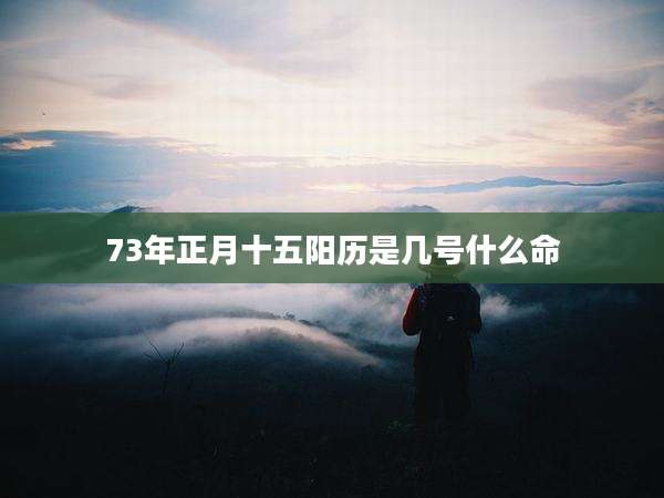 73年正月十五阳历是几号什么命