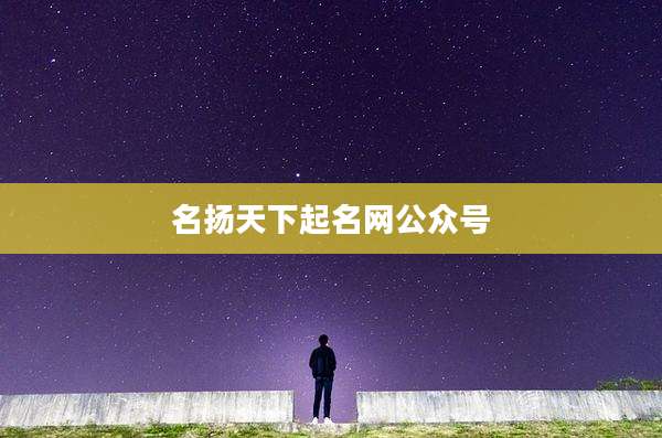 名扬天下起名网公众号
