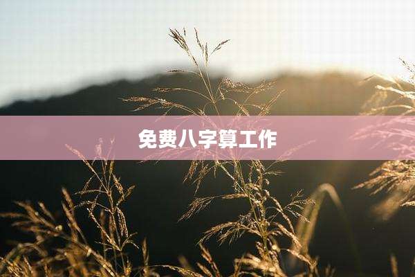 免费八字算工作