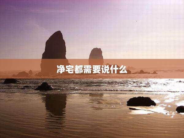 净宅都需要说什么
