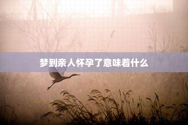 梦到亲人怀孕了意味着什么