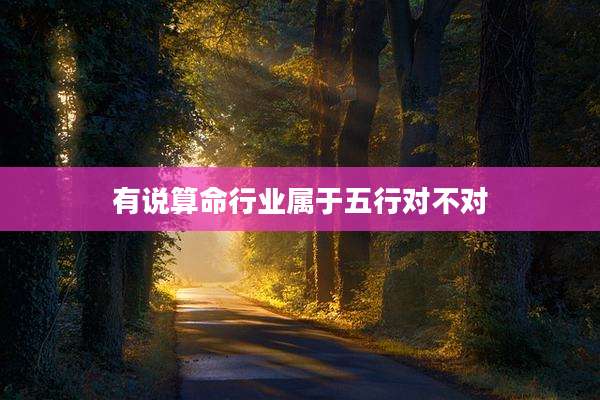 有说算命行业属于五行对不对