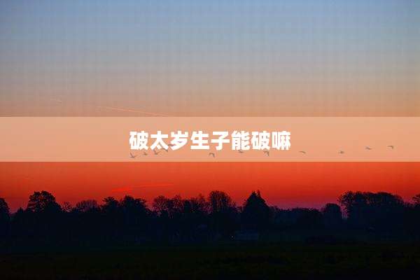 破太岁生子能破嘛