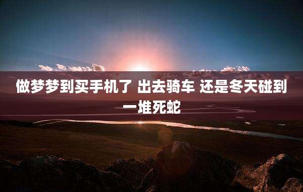 做梦梦到买手机了 出去骑车 还是冬天碰到一堆死蛇