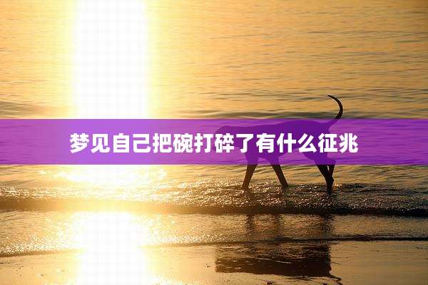梦见自己把碗打碎了有什么征兆