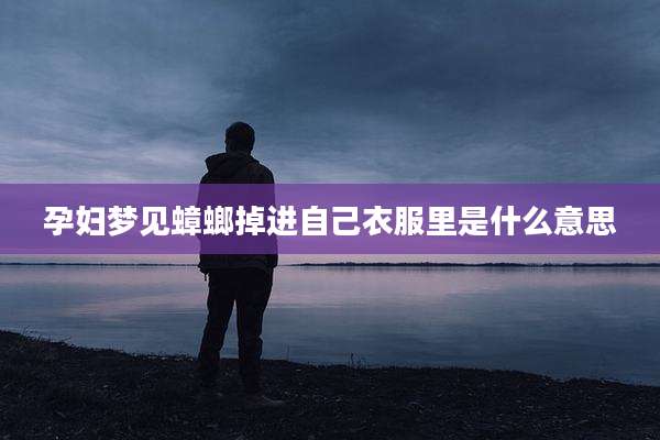 孕妇梦见蟑螂掉进自己衣服里是什么意思