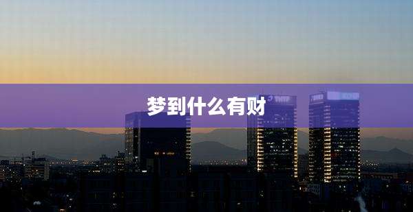 梦到什么有财