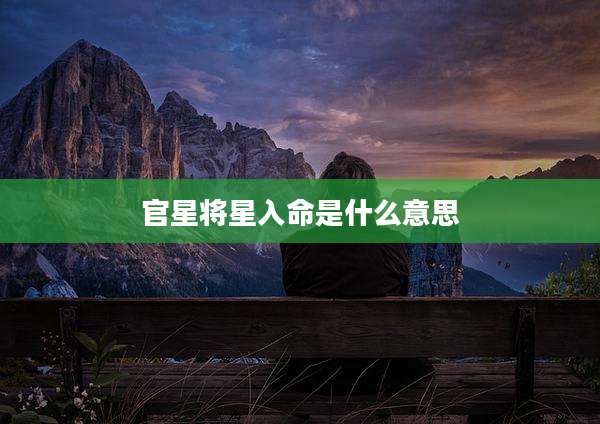 官星将星入命是什么意思