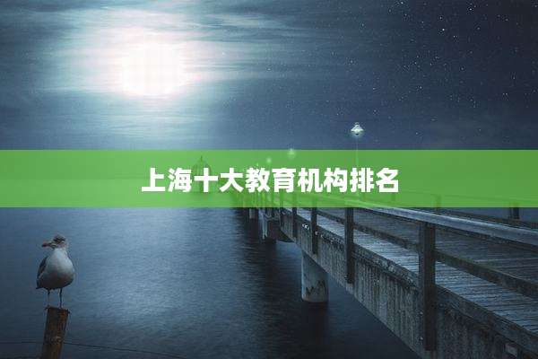 上海十大教育机构排名