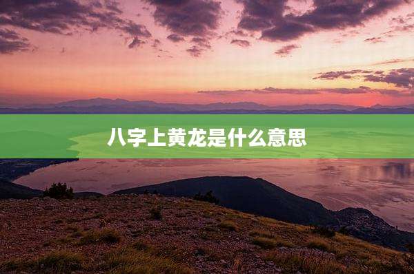 八字上黄龙是什么意思