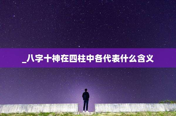 _八字十神在四柱中各代表什么含义