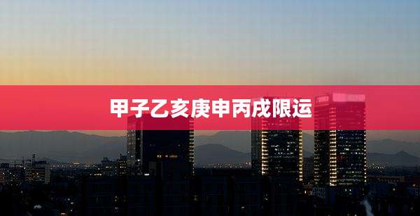 甲子乙亥庚申丙戌限运