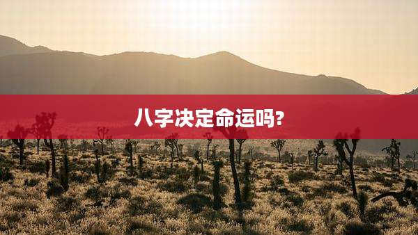 八字决定命运吗?