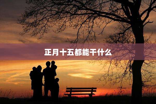 正月十五都能干什么