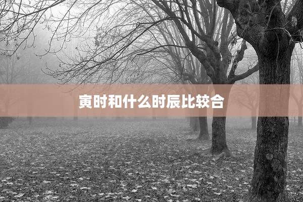 寅时和什么时辰比较合