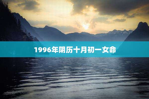 1996年阴历十月初一女命