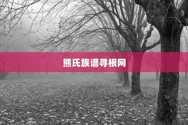 熊氏族谱寻根网