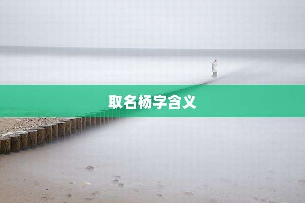 取名杨字含义